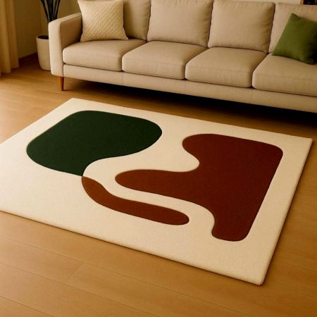 Handtufted Minimal Green Accent Rug