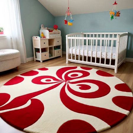 Handtufted Cherry Swirl Nursery Rug