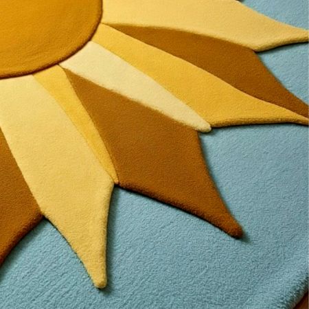 Handtufted Golden Sunburst Play Rug