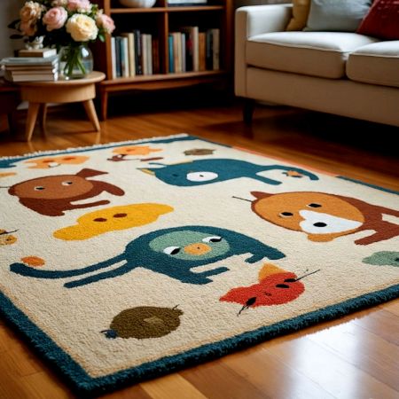 Handtufted Whimsical Animal Rug