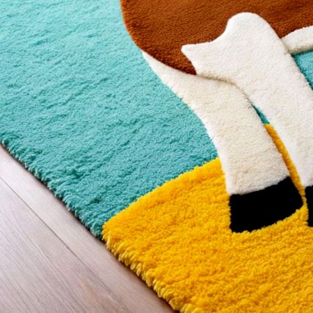 Handtufted Happy Cow Cartoon Rug