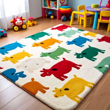 Handtufted Animal Jigsaw Play Rug