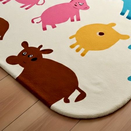 Handtufted Colorful Farm Friends Rug