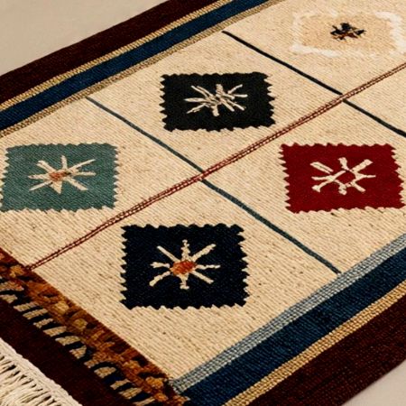 Handknotted Vintage Diamond Rug