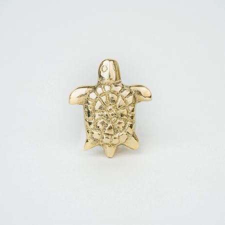 Golden Brass Turtle Knob – Handmade Cabinet and Drawer Pull