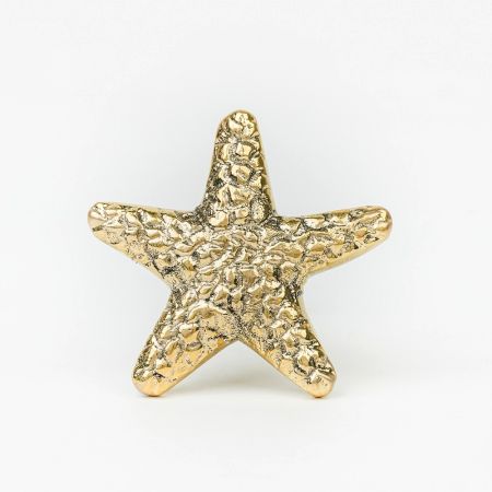 Handcrafted Golden Brass Starfish Cabinet Pull Knob