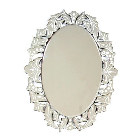 Oval Leaf Filigree Mirror