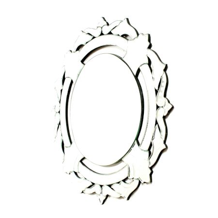 Layered Leaf Round Mirror