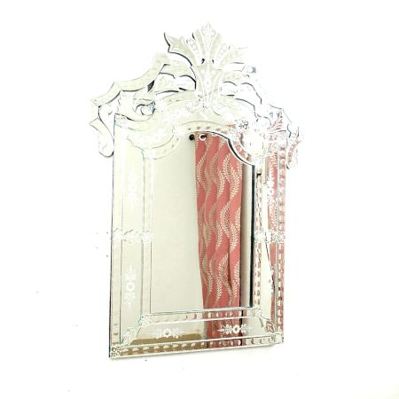 Etched Scroll Rectangular Mirror