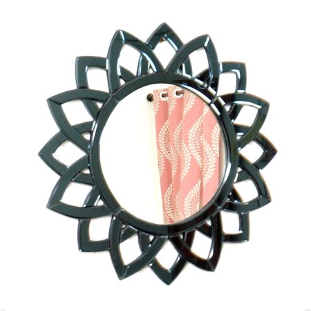 Black Petal Bloom Mirror