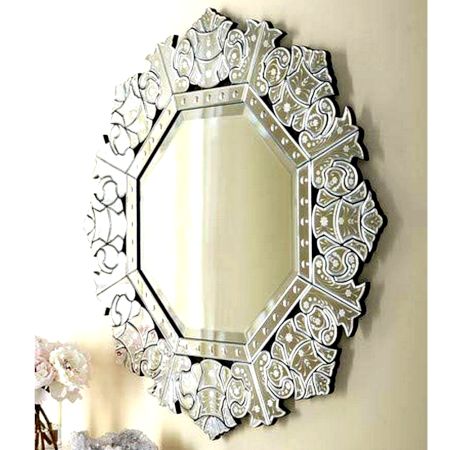 Geometric Floral Mosaic Mirror