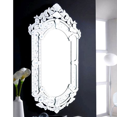 White Floral Regal Mirror