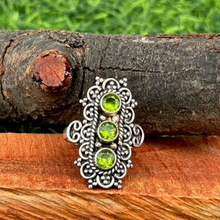 Handmade Peridot 925 Sterling Silver Ring