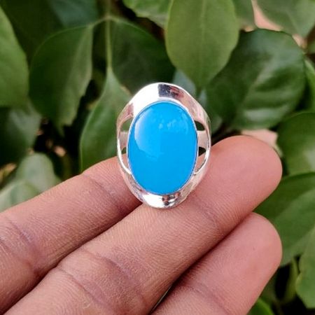 Feroza Turquoise 925 Sterling Silver Ring Handmade Boho Jewelry