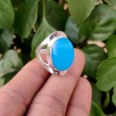 Feroza Turquoise 925 Sterling Silver Ring Handmade Boho Jewelry
