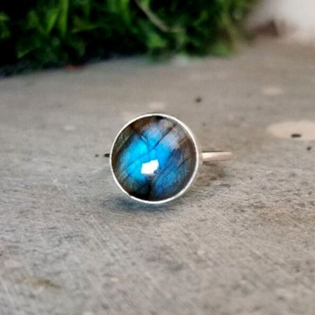 925 Sterling Silver Handmade Labradorite Silver Ring Gemstone Jewelry