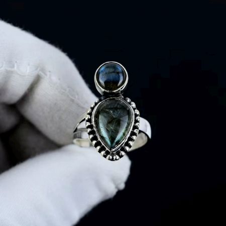 Labradorite 925 Sterling Silver Ring Handmade Boho Jewelry