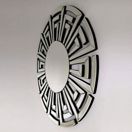 Radial Tile Round Mirror