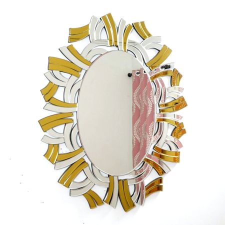 Segmented Halo Oval Mirror