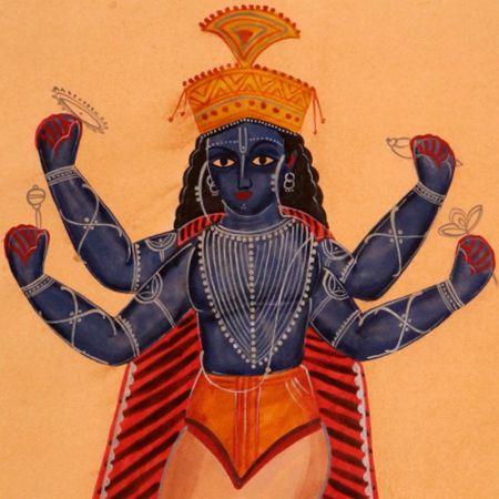 Hindu God in Turtle Mouth Majestic Paper Painting