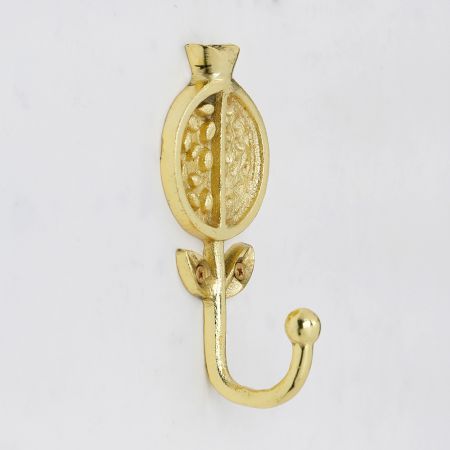 Golden Handmade Pomegranate Design Iron Wall Hook