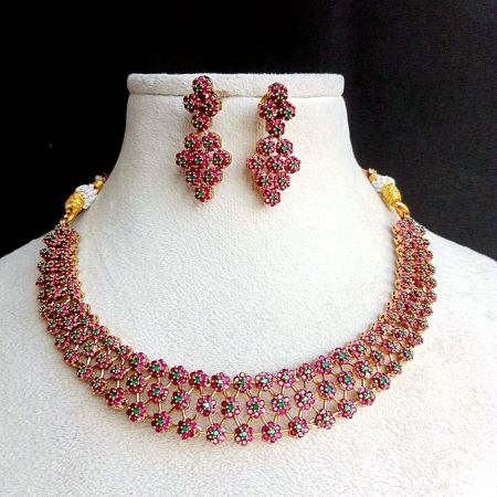 Handcrafted Royal Coral Necklace Jewellery Set