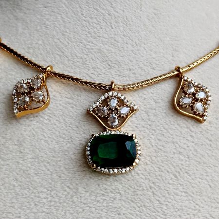 Handmade Festive Garnet Necklace Jewellery Set