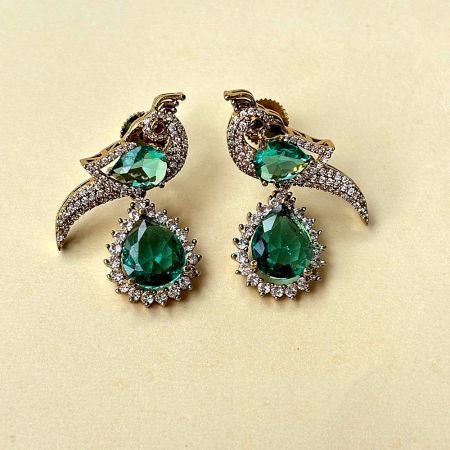 Handcrafted Ruby Thread Hoop Earrings Design