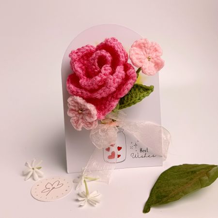 Crochet Pink Rose Blossoms Crochet Tulle