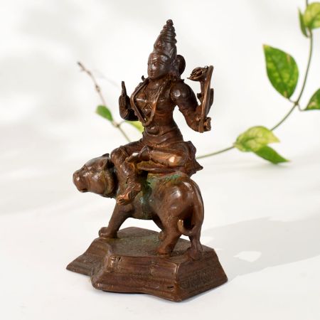 Handcrafted Copper Hindu Goddess Maa Durga Statue for Home Decor