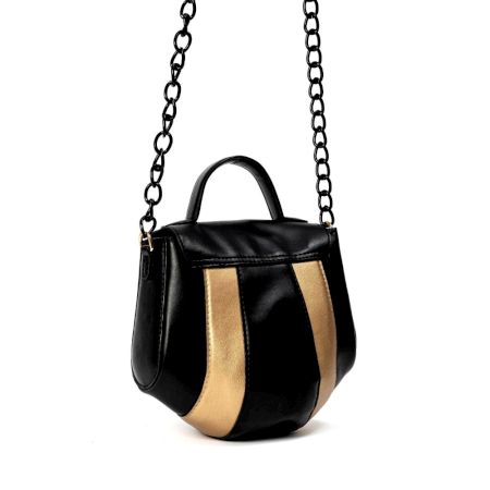 Dual Tone Black Tan Vegan Leather Sling