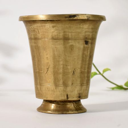 Vintage Brass Holy Ritual Water Glass Pot for decor