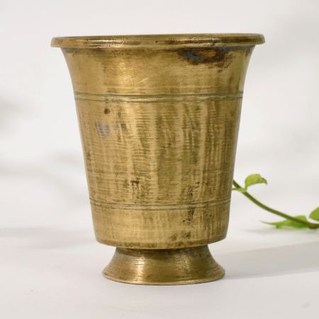 Classic Brass Temple Glass Water Pot for Worship