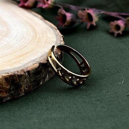 Demi Fine 18K Gold Plated Heart Cutout Adjustable Ring