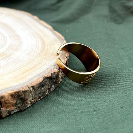 Modern 18K Gold Plated Adjustable Mesh Pattern Ring