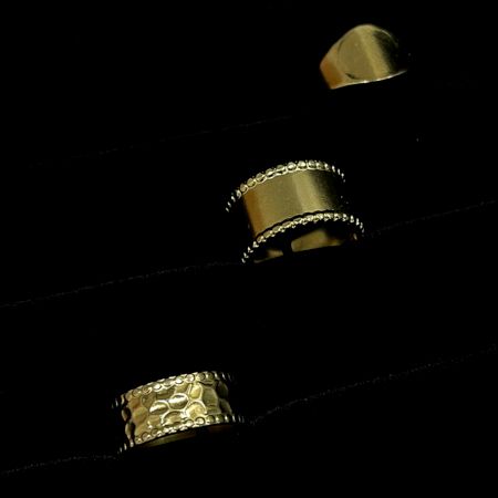 18K Gold Plated Minimal Adjustable Ring Trio Set