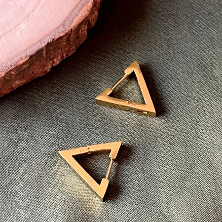 18K Gold Plated Geometric Triangle Stud Earrings
