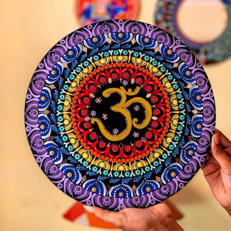 Handpainted Zen Chakra Om Mandala Wall Art