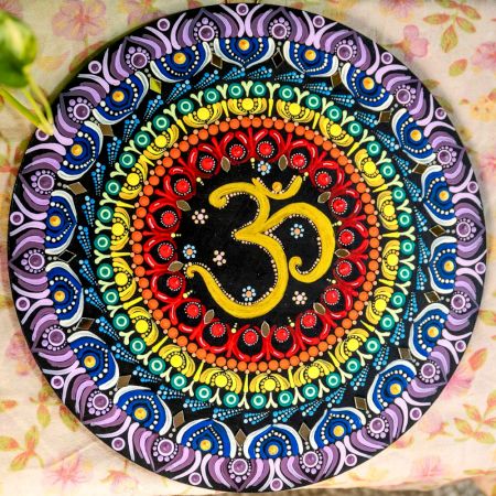 Handpainted Zen Chakra Om Mandala Wall Art