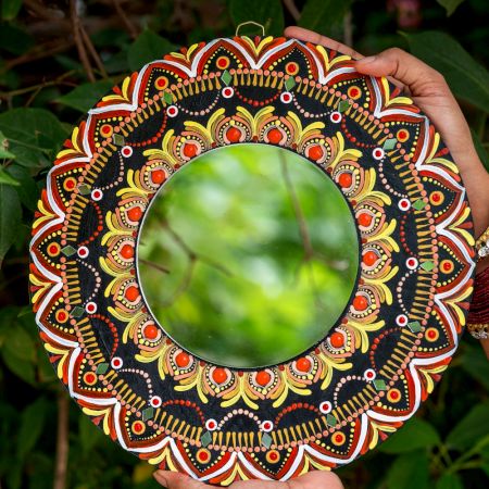 Handcrafted Sringar Mandala Mirror Wall Accent