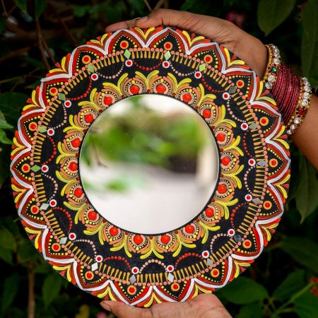 Handcrafted Sringar Mandala Mirror Wall Accent