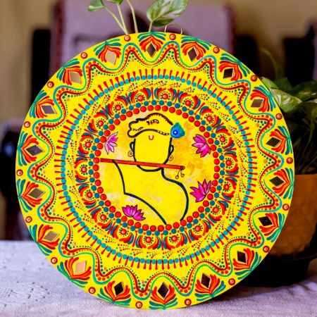 Handcrafted Murlidhar Krishna Mandala Wall Painting