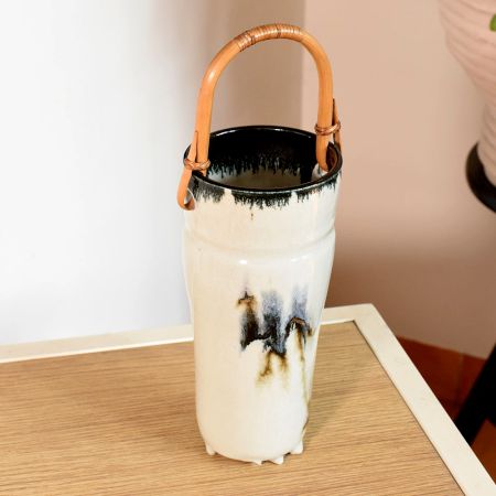 Handcrafted Ceramic Drip Vase by Artist Meena Vohra