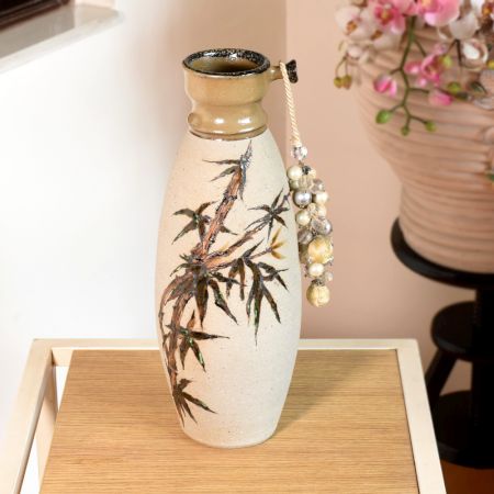 Handmade Ceramic Bamboo Vase by Artist Meena Vohra