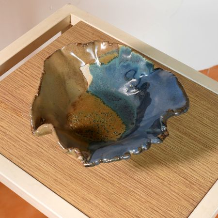 Handcrafted Ceramic Blue Bowl by Artist Meena Vohra