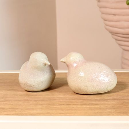 Handcrafted Ceramic Bird Sculptures by Artist Meena Vohra Set Of 2