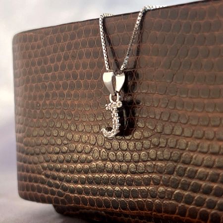 925 Sterling Silver Letter J Pendant Necklace