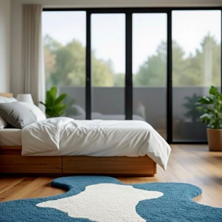 Handtufted Blue Rug for Stylish Home Spaces