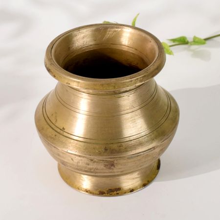 Vintage Brass Holy Water Pot Handmade South Indian Puja Lota