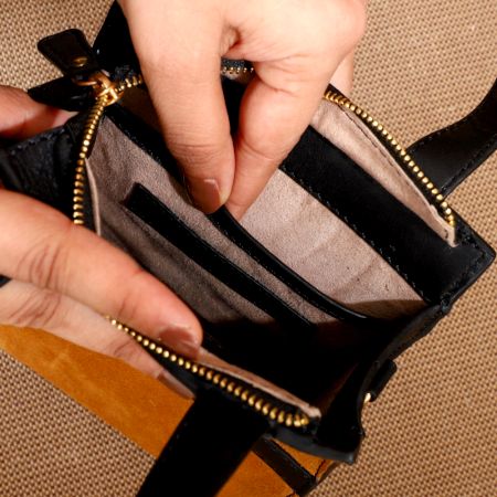 Minimal Rust Orange Leather Handbag Everyday Carry